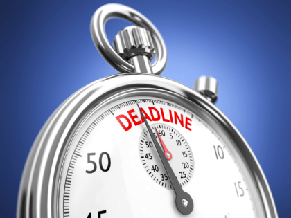 Stoppuhr mit Markierung für Deadline