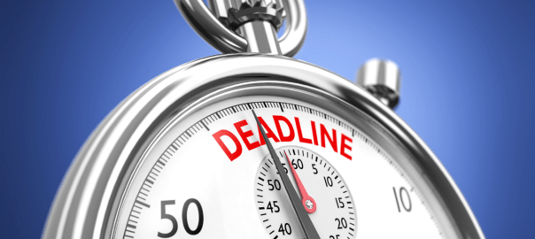 Stoppuhr mit Markierung für Deadline